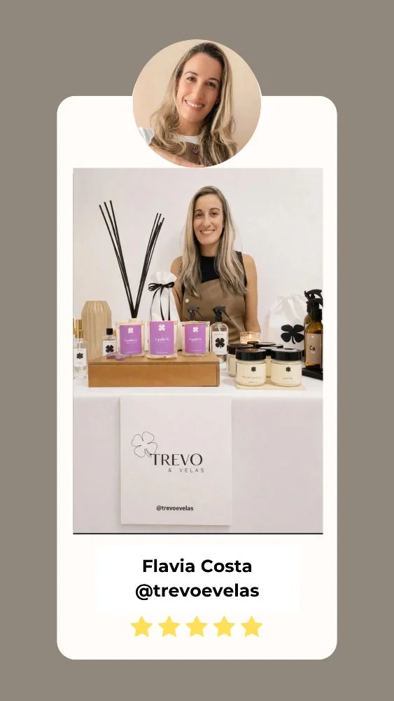 Student testimonial · Flavia Costa, Trevo & Velas
